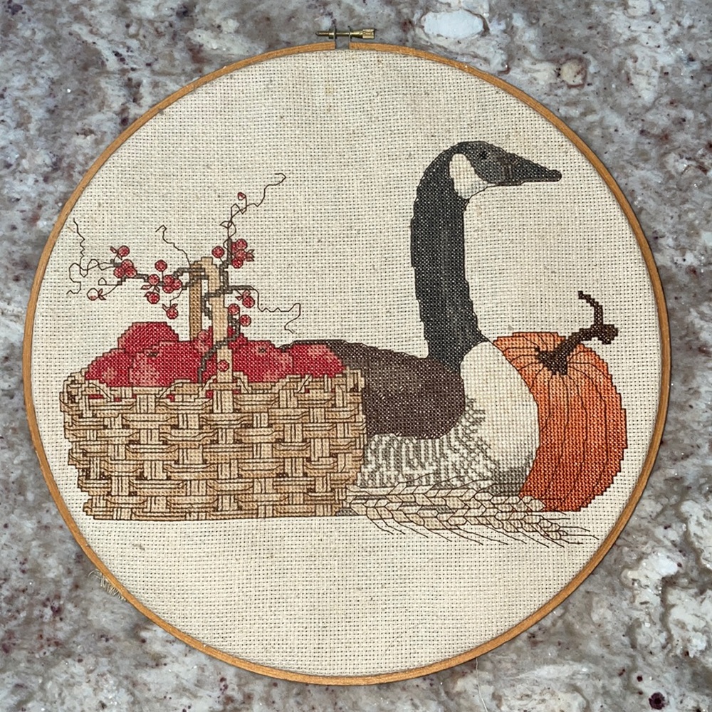 Wall Accent Hand Sewn Cross Stitch